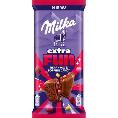 Milka Extra Fun mix bobúľ mliečna čokoláda 150 g