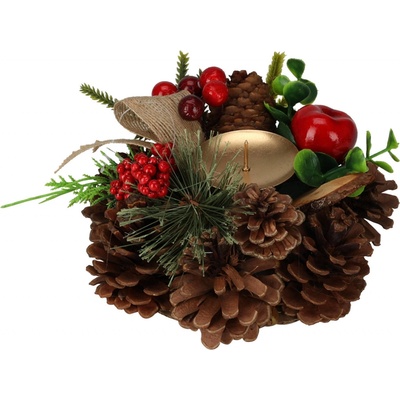 Home Styling Collection Vánoční svícen ze šišek 15 cm