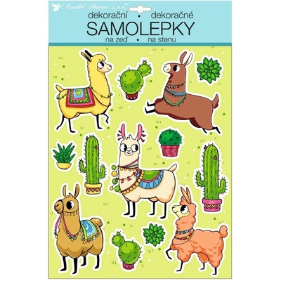 Room Decor 10266 Dětská samolepicí dekorace na stěnu barevné lamy s glitry ( 35 x 27 cm ) – Hledejceny.cz
