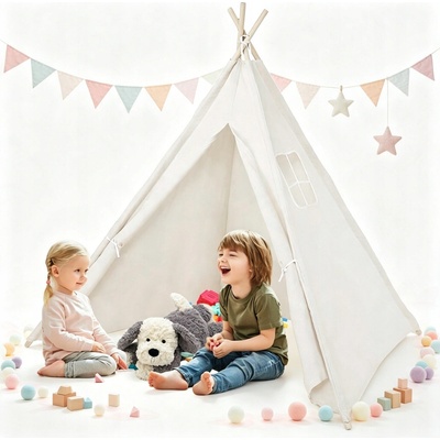 MONIO Tipi Teepee Wigwam Stan ŠEDÝ + polštáře + podložka