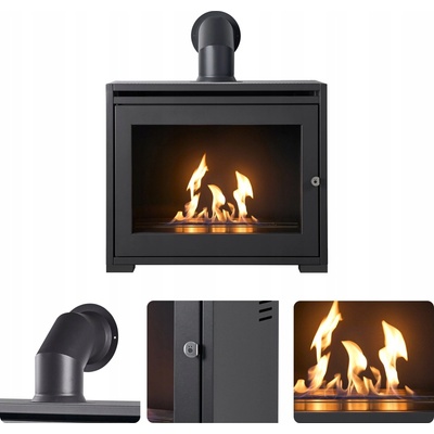 Oko Volně stojící bio krb 75 x 90 x 35 cm šedý