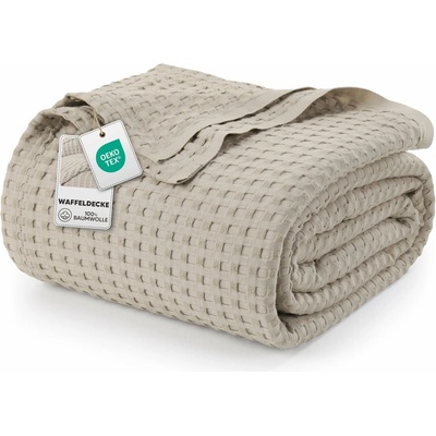 Utopia Bedding UB2327 bavlněná vaflová deka khaki UB2327 228x182