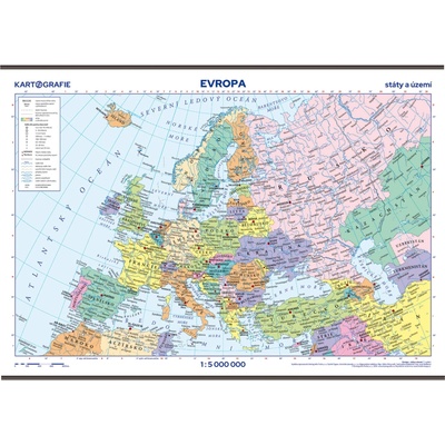 Kartografie PRAHA, a. s. Evropa – státy a území – školní nástěnná mapa