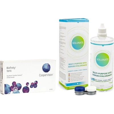 Cooper Vision Biofinity Toric 3 čočky + Solunate Multi-Purpose 400 ml s pouzdrem – Hledejceny.cz