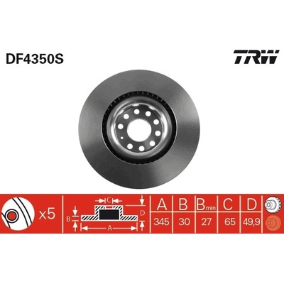 TRW Brzdový kotúč DF4350S