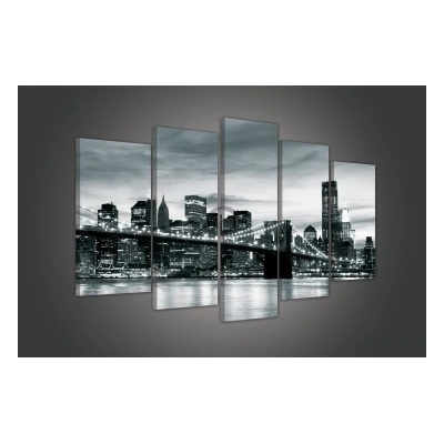 Obraz na plátne viacdielny - OB3455 - Nočný New York 100cm x 60cm - S17