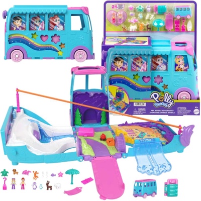 Polly Pocket Sada Cestovní Vozidlo s 2 Panenkami a Doplňky Pet Mobile Adventure 21 dílků, JCC22