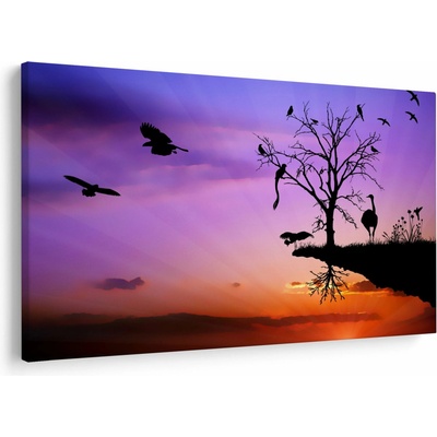 Obraz - Siluety zvířat, jednodílný 120x80 cm
