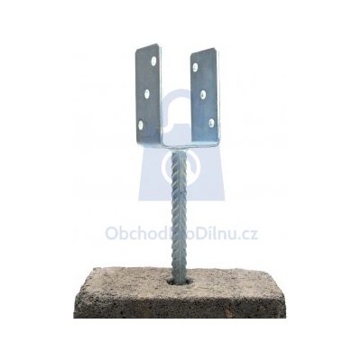 Kotevní patka úzká s roxorem 76 x 120 x 60 x 4 mm, balení 6 ks
