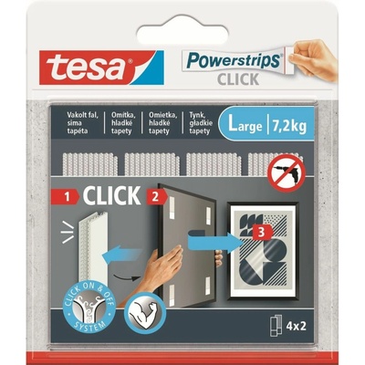 Tesa ® Samolepicí proužky se suchým zipem Powerstrips CLICK 4 x 2 L (77722-00003-00)