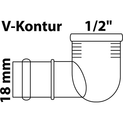 Kirchhoff RG úhel 90° 1 polotovar pouzdra 18 mm x 18,7 mm (1/2 vnitřní)