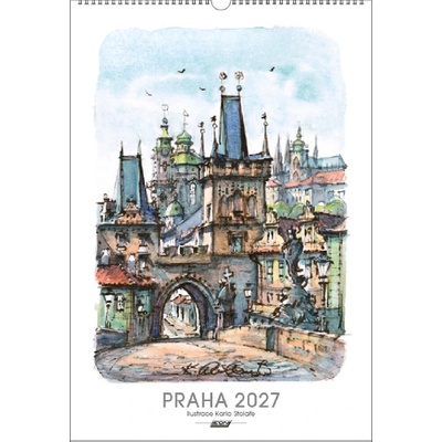 Nástěnný Praha Akvarel 2027
