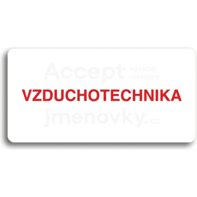 ACCEPT Piktogram VZDUCHOTECHNIKA - bílá tabulka - barevný tisk bez rámečku