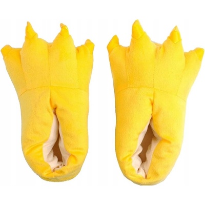 Mäkké Detské papuče Labky 3D Žlté s Pazúrmi