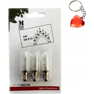 Markslöjd 8263 SADA 3x Priemyselná vianočná žiarovka TOPPLAMPA E10/3W/34V ML0869