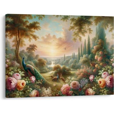 Obraz - Pávi v zahradě, jednodílný 70x50 cm