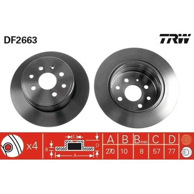 Brzdový kotúč TRW DF2663