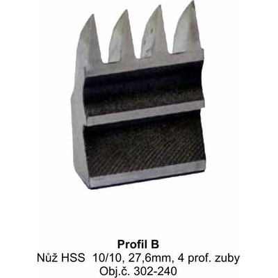 Výměnný nůž HSS 10/10, 27,6mm, 4 profilové zuby "B"