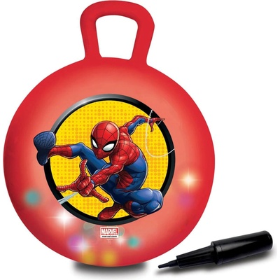 Lexibook Nafukovací skákací míč se světelnými efekty 45 cm červený Spider-Man