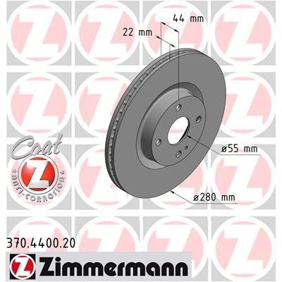 ZIMMERMANN Brzdový kotúč 370440020