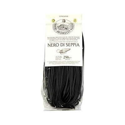 Morelli 1860 Linguine černé se sépiovou barvou & pšeničnými klíčky 250 g