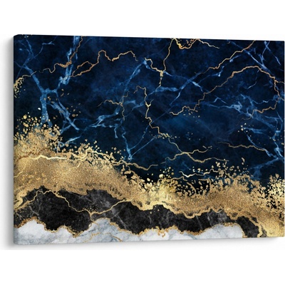 Obraz - Tmavo-modrý mramor, jednodielne 70x50 cm