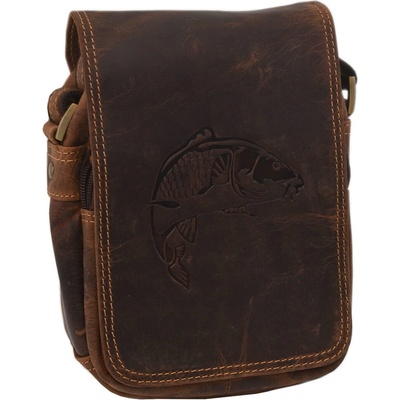 Mercucio pánské Kožené Crossbody Tmavěhnědé Kapr