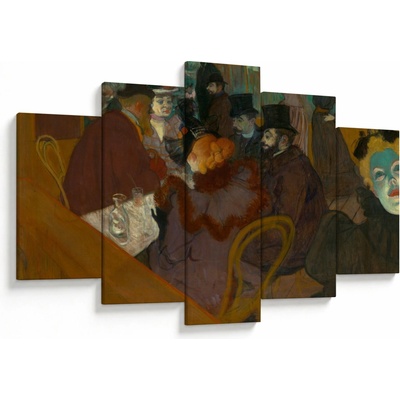 Obraz - Henri de Toulouse-Lautrec, At the Moulin Rouge, reprodukcia, päťdielne 150x105 cm