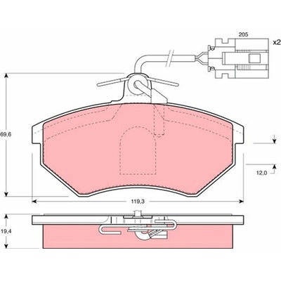 TRW Sada brzdových platničiek kotúčovej brzdy GDB1057