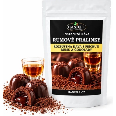 Haniell Rozpustná káva Rumové pralinky bez alkoholu a bez cukru 60 g