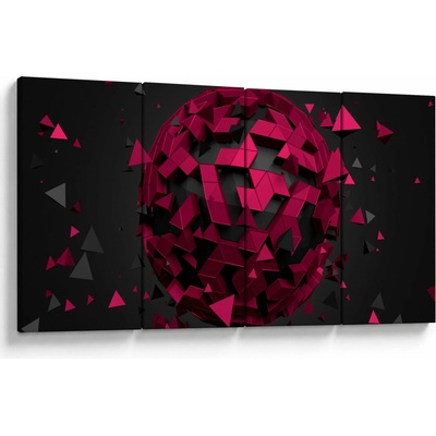 Obraz 3D abstrakce, Čtyřdílný 160x80 cm