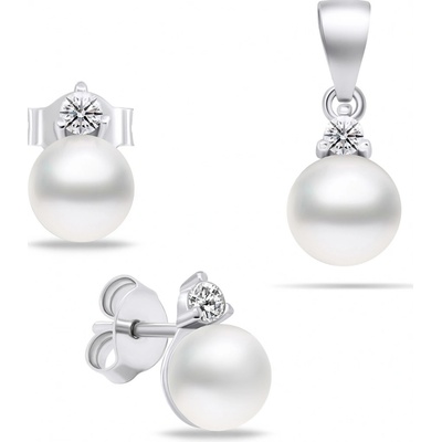 Brilio Silver Stříbrný set šperků s pravými perlami SET227W – Hledejceny.cz
