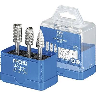 PFERD Pferd Sada 86 Z3 Stopkové frézy HSS Sada 3 ks (Stopka 6 mm)