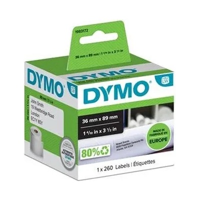 DYMO Etikety, k tlačiarňam LW, odolné, 36x89 mm, 260 ks, DYMO