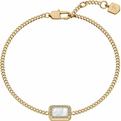 Fossil Elegantní pozlacený náramek s perletí Raquel JF04998710