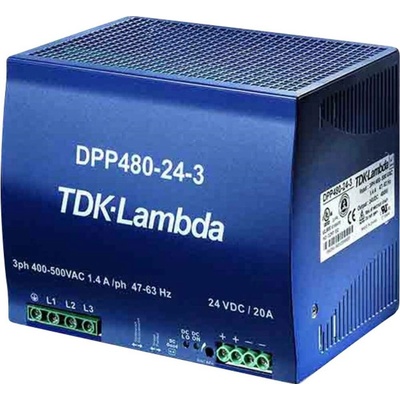 TDK-Lambda DPP480-24-3 sieťový zdroj na montážnu lištu (DIN lištu) 24 V/DC 20 A 480 W Počet výstupov:1 x Obsah 1 ks