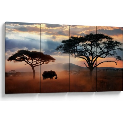 Obraz - Národný park Serengeti, Tanzánia, Afrika, štvordielne 160x80 cm