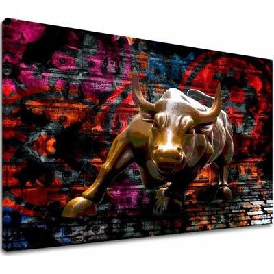 Papilora Obraz na plátne Zlatý Býk - Symbol Sily a Prosperity - 60x80 cm