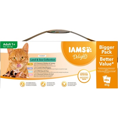 IAMS kapsičky, 48 x Nutrition Senior 7+ Land Collection 3 druhy v želé 85 g