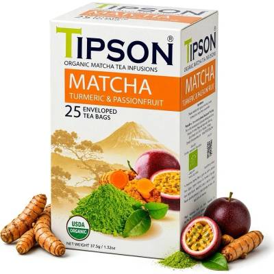 Tipson BIO Matcha Turmeric & Passion Fruit 25 x 1,5 g