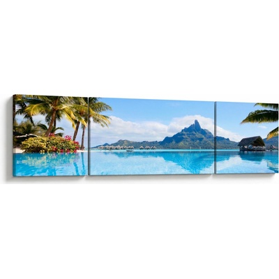 Obraz - Bora-Bora, Francouzská Polynésie, třídílný 170x50 cm