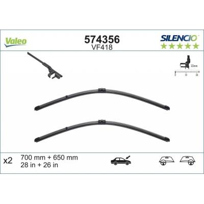 Valeo Silencio Flat Blade set 700+650 mm VA 574356