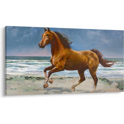 Obraz koňa na pláži, jednodielne 120x70 cm