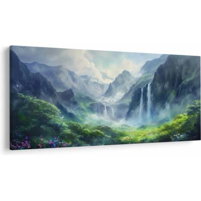 Obraz - Údolie vodopádov, jednodielne 200x100 cm