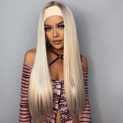 Platinová blond paruka Rosie s čelenkou