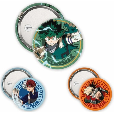 Abysse Corp My Hero Academia Midoriya, Bakugo & Todoroki Odznaky 3-Pack