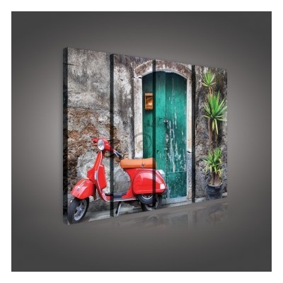 Obraz na plátne viacdielny - OB3344 - Moped 120cm x 100cm - S8
