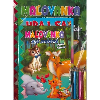 Komplet Dinosaury 2 maľovanky 2 aktivity zošity farebné ceruzky