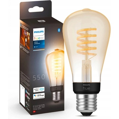 Philips LED žiarovka Hue White Ambiance 7W 550 Filament ST64 E27