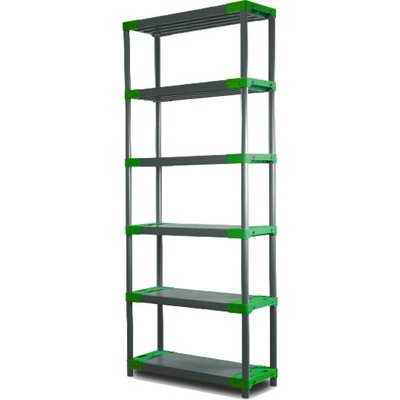 Tvujregal Regál plastový JUPITER-6 222x60x46 PVC červený/zelený Povrchová úprava: Zelená